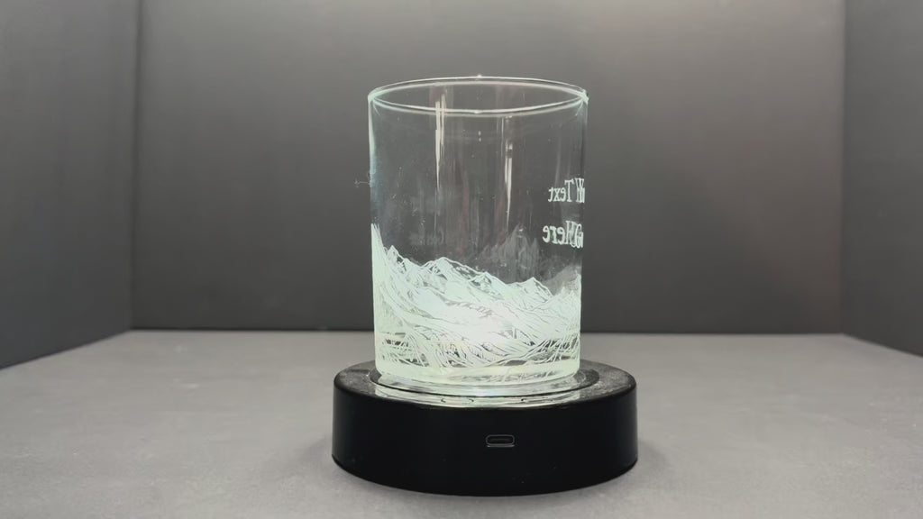 Mountain Scene full wrap engraved 14 oz Rocks Glass
