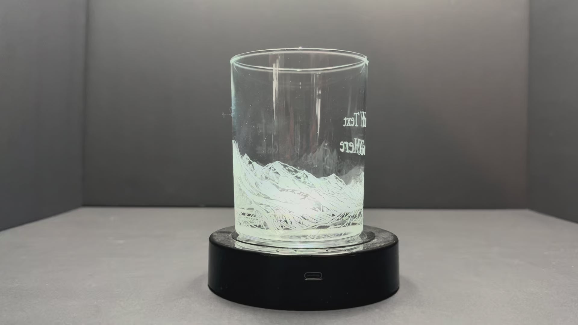 Mountain Scene full wrap engraved 14 oz Rocks Glass
