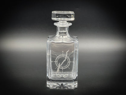 Lake George in a Compass- 750ml Whiskey Decanter