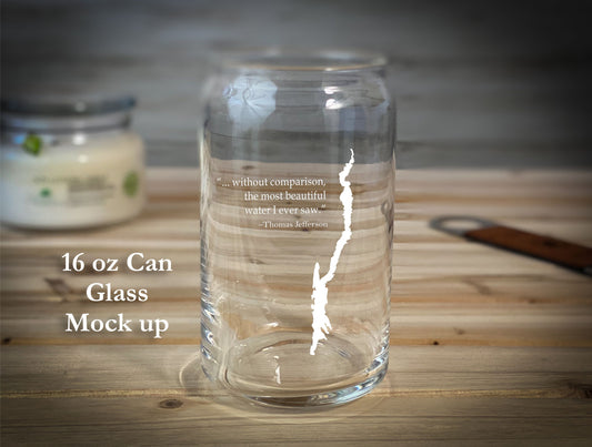 Lake George with Quote -  16 oz Can Glass