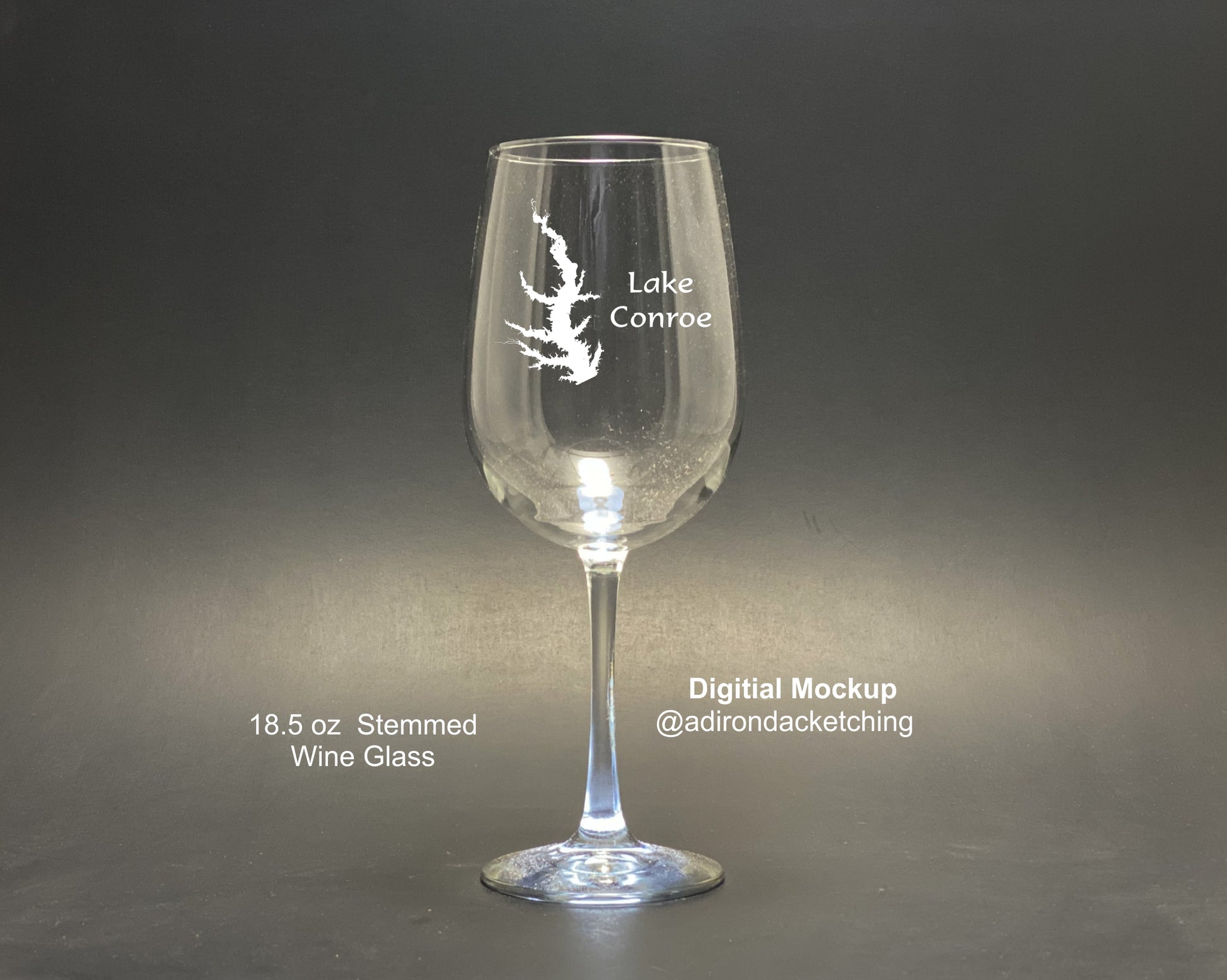 Personalized Set of 2 Wine Glass - Custom Etched Monogrammed Stemmed Glass,  20 Oz. (DESIGN-5, WINE GLASS)