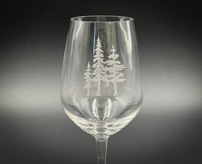 Trees 16 oz Stemmed Wine Glass