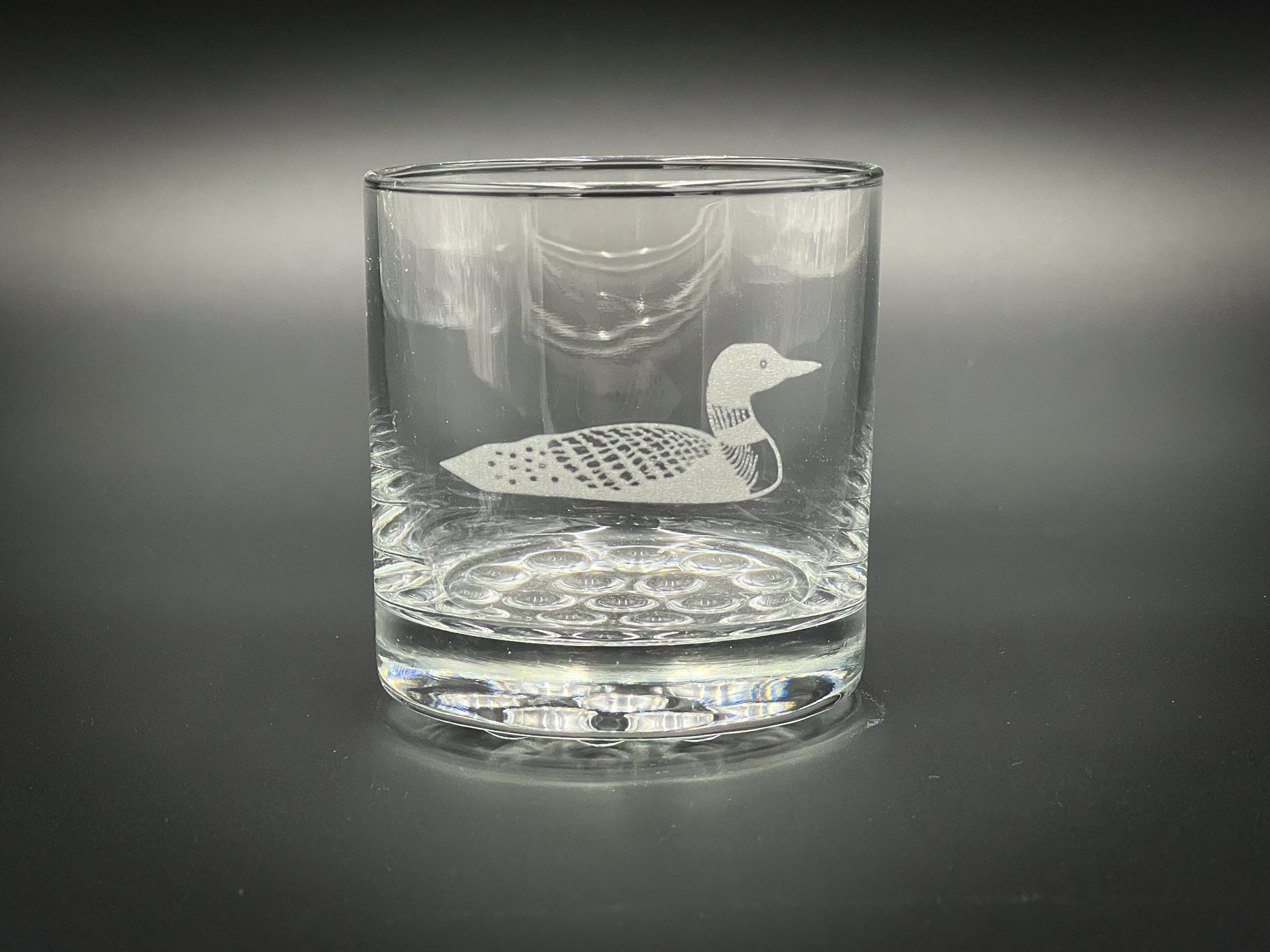 Loon - 10.25 oz Etched Knob Rocks Glass