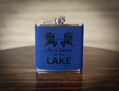 Get a Quote - 6 oz Leatherette Wrapped Flask