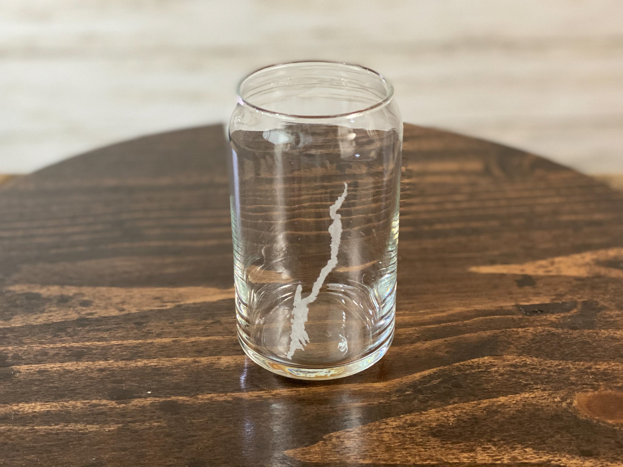 Lake George Etched Can Glass - 16 oz Laser Durable Beverage Glass