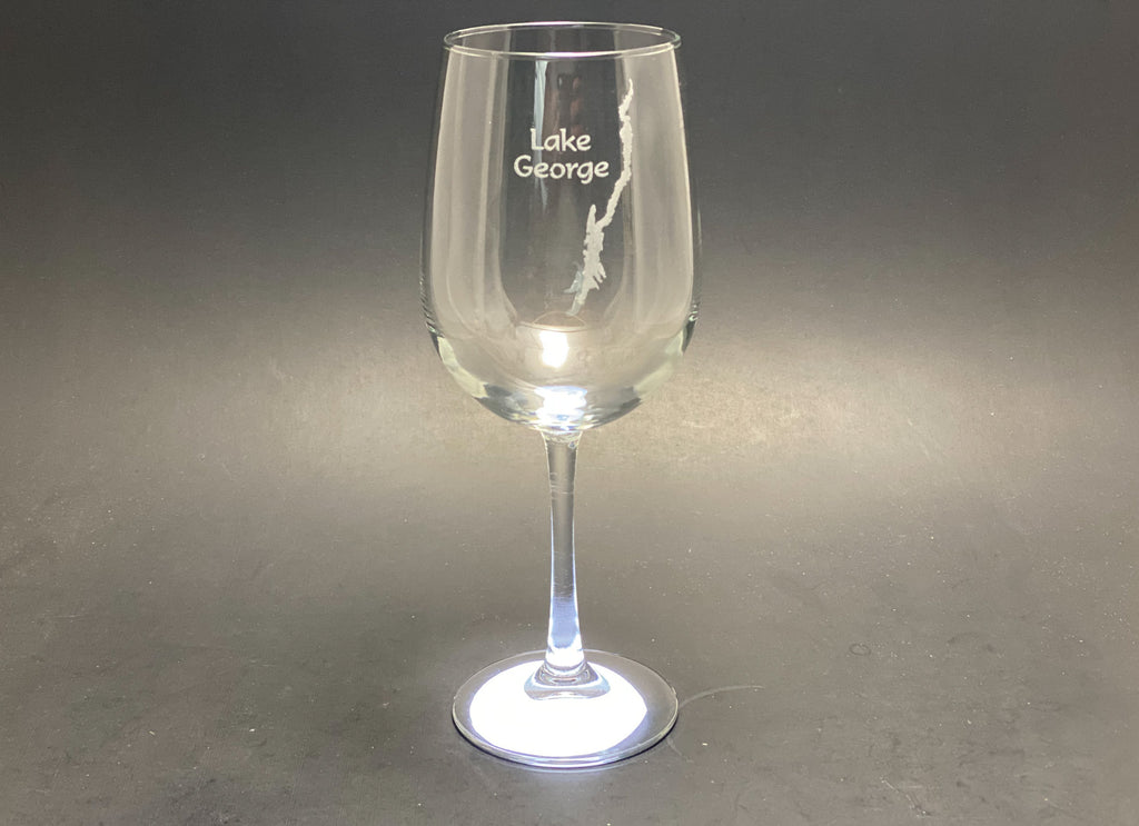 Lake George with Words - 19 oz Stemmed Wine Glass