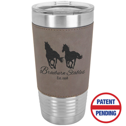 Get a Quote 20 oz Leatherette Insulated Travel Mug