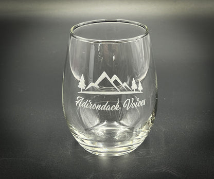 Adirondack Voices Mountains 15 oz Stemless Wine Glass