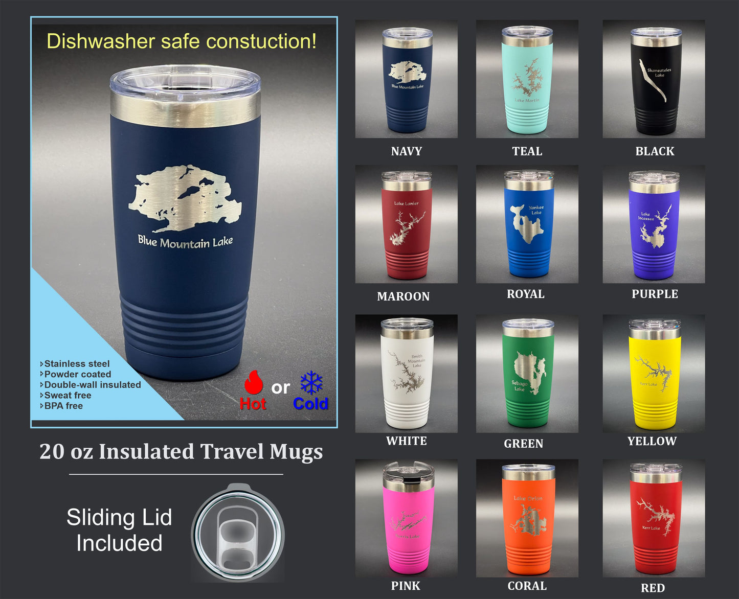 Make my Lake  Dishwasher Safe! 20 oz Travel Mug