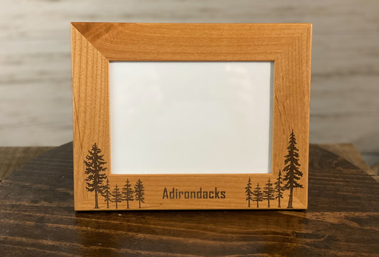 Adirondacks with Trees Red Alder Wood Frame