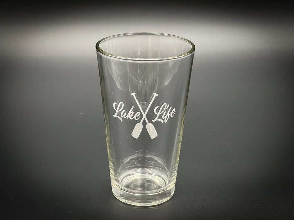 Lake Life with Paddles -  Pint Glass