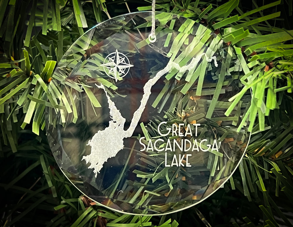Great Sacandaga Lake New York Round Clear Glass Ornament