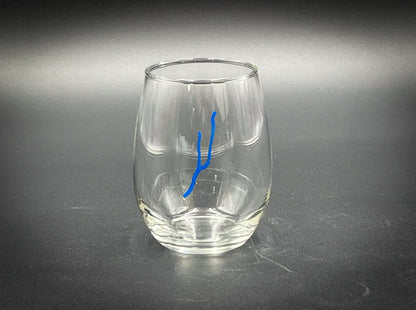 Make My Lake - Etched and hand painted 15 oz Stemless Wine Glass