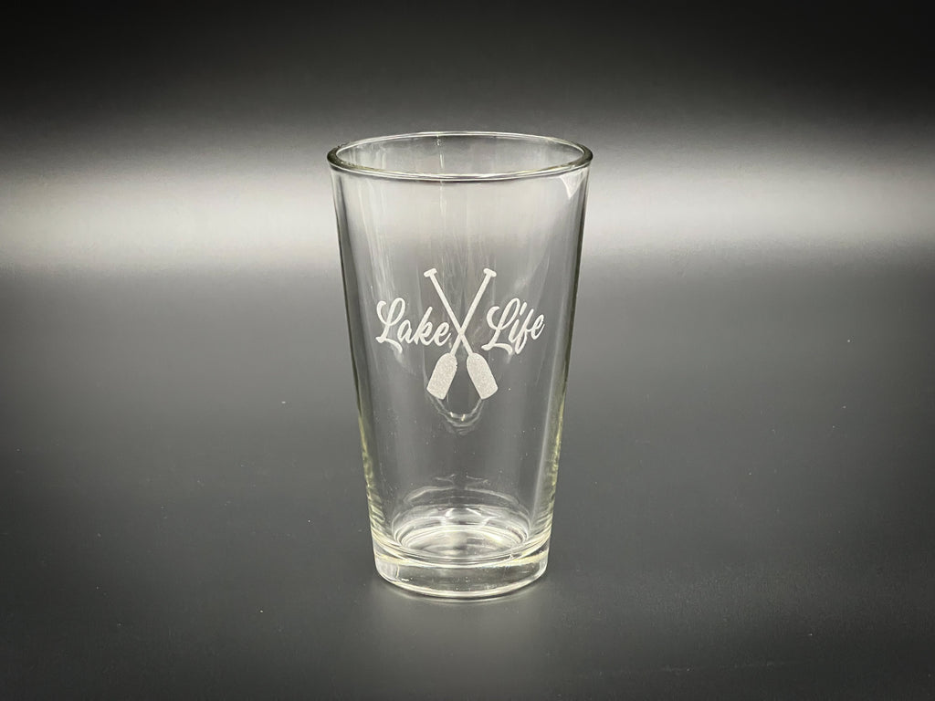 Lake Life with Paddles -  Pint Glass
