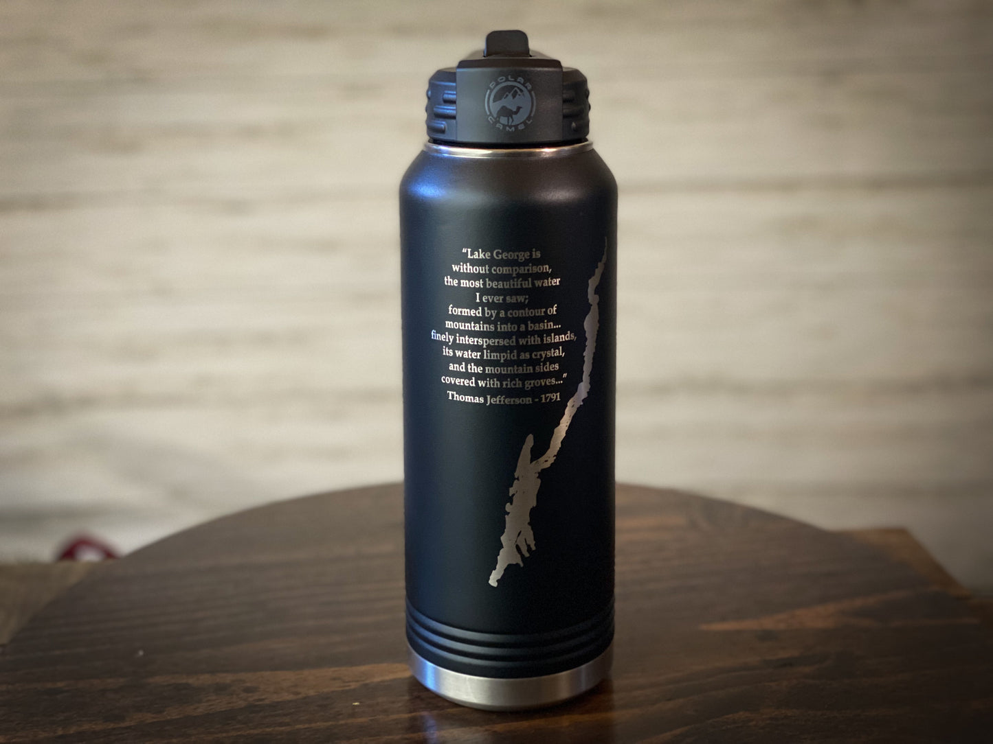 Lake George with Quote 32 oz Insulated Water Bottle