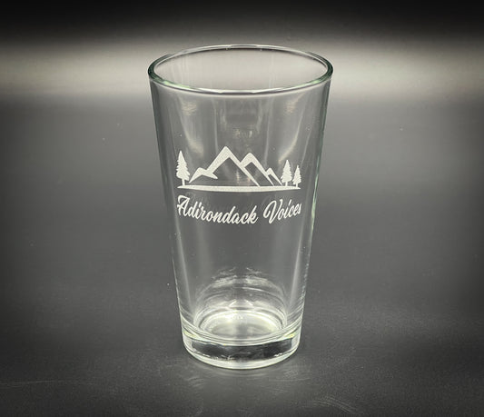 Adirondack Voices Mountains  Pint glass