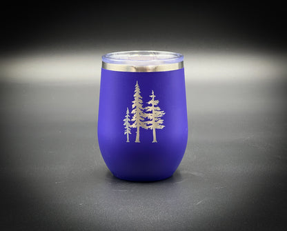 Trees  12 oz Insulated Stemless Wine Tumbler