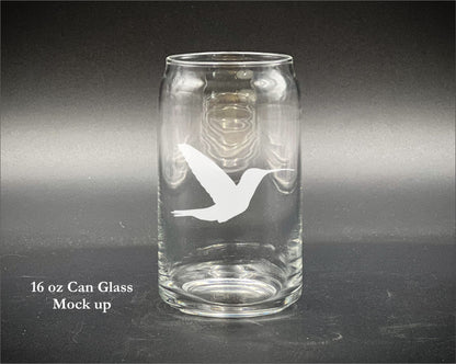 Hummingbird  Laser Engraved Glassware