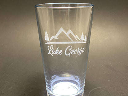 Lake George with Mountains -  Pint glass