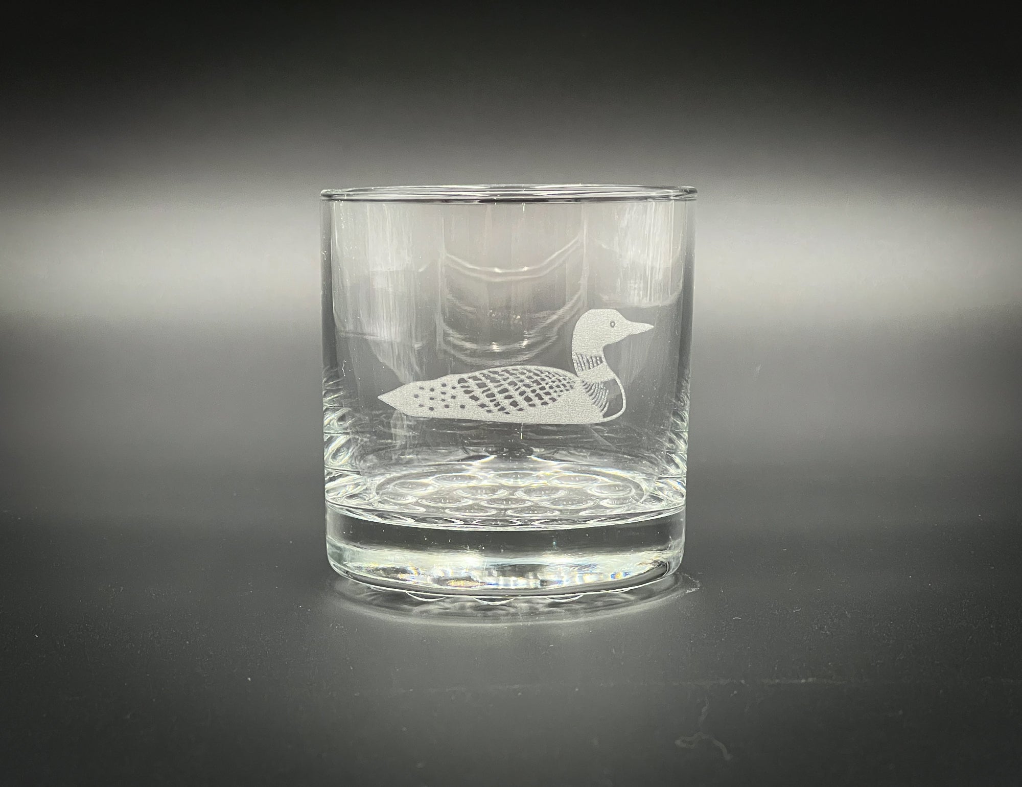 Loon - 10.25 oz Etched Knob Rocks Glass