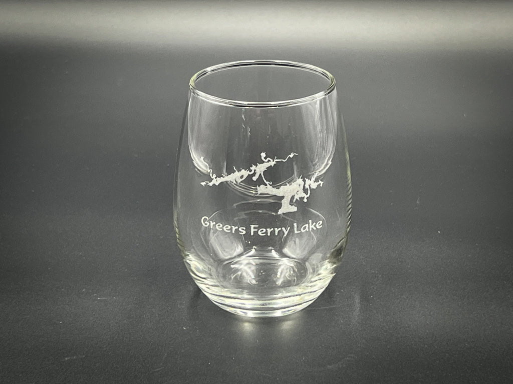 Greers Ferry Lake Arkansas - 15 oz Stemless Wine Glass