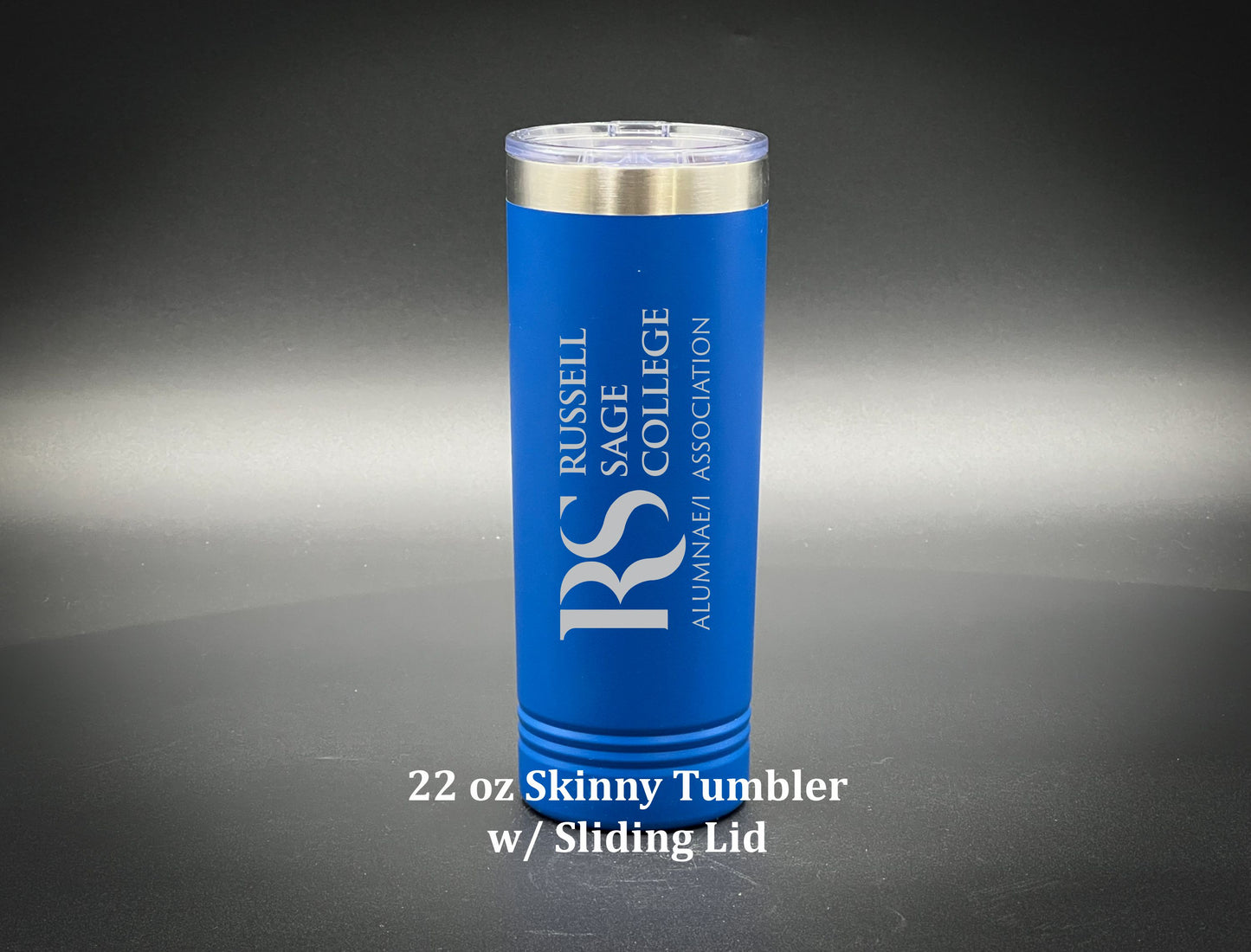 Russell Sage ALUMNAE/I Logo - Royal Blue Insulated tumblers
