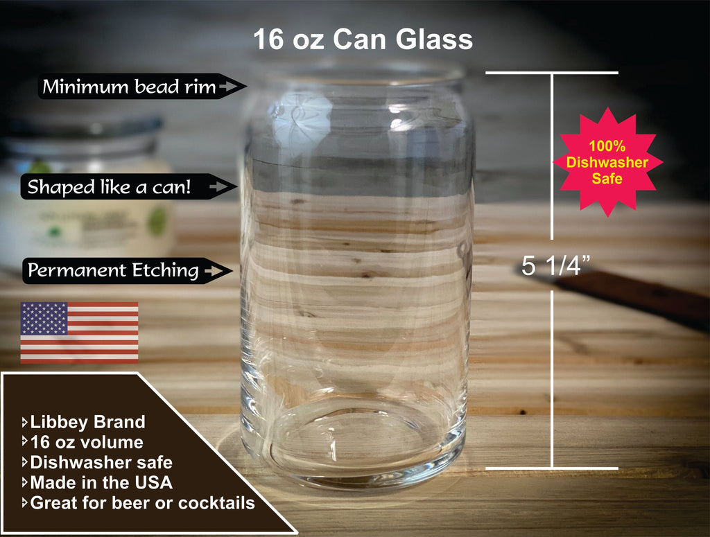 Lake George with Quote -  16 oz Can Glass