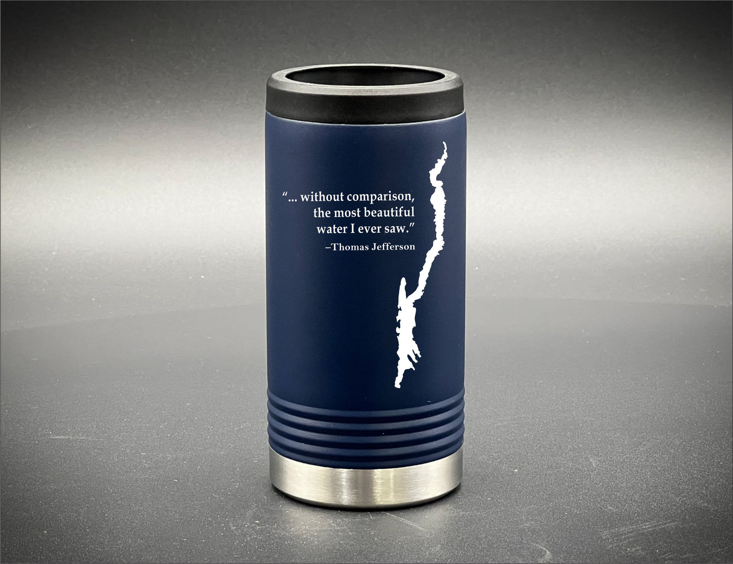 Lake George with Thomas Jefferson quote - Insulated Slim Can Holder