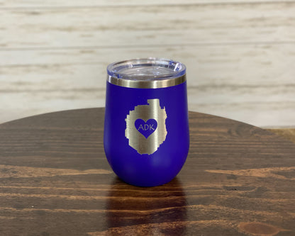 Adirondack Park with a Heart  12 oz Insulated Stemless Wine Tumbler