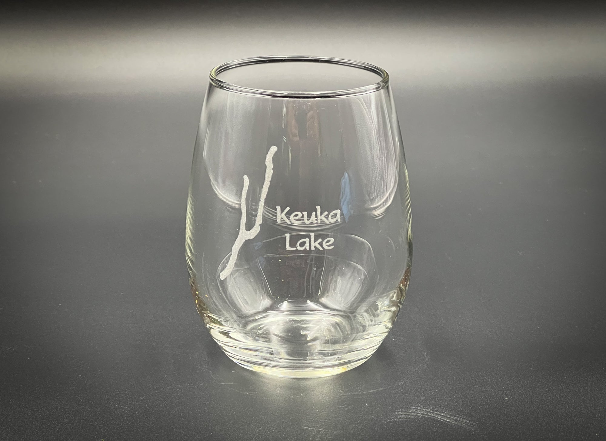 Keuka Lake - New York - 15 oz Stemless Wine Glass