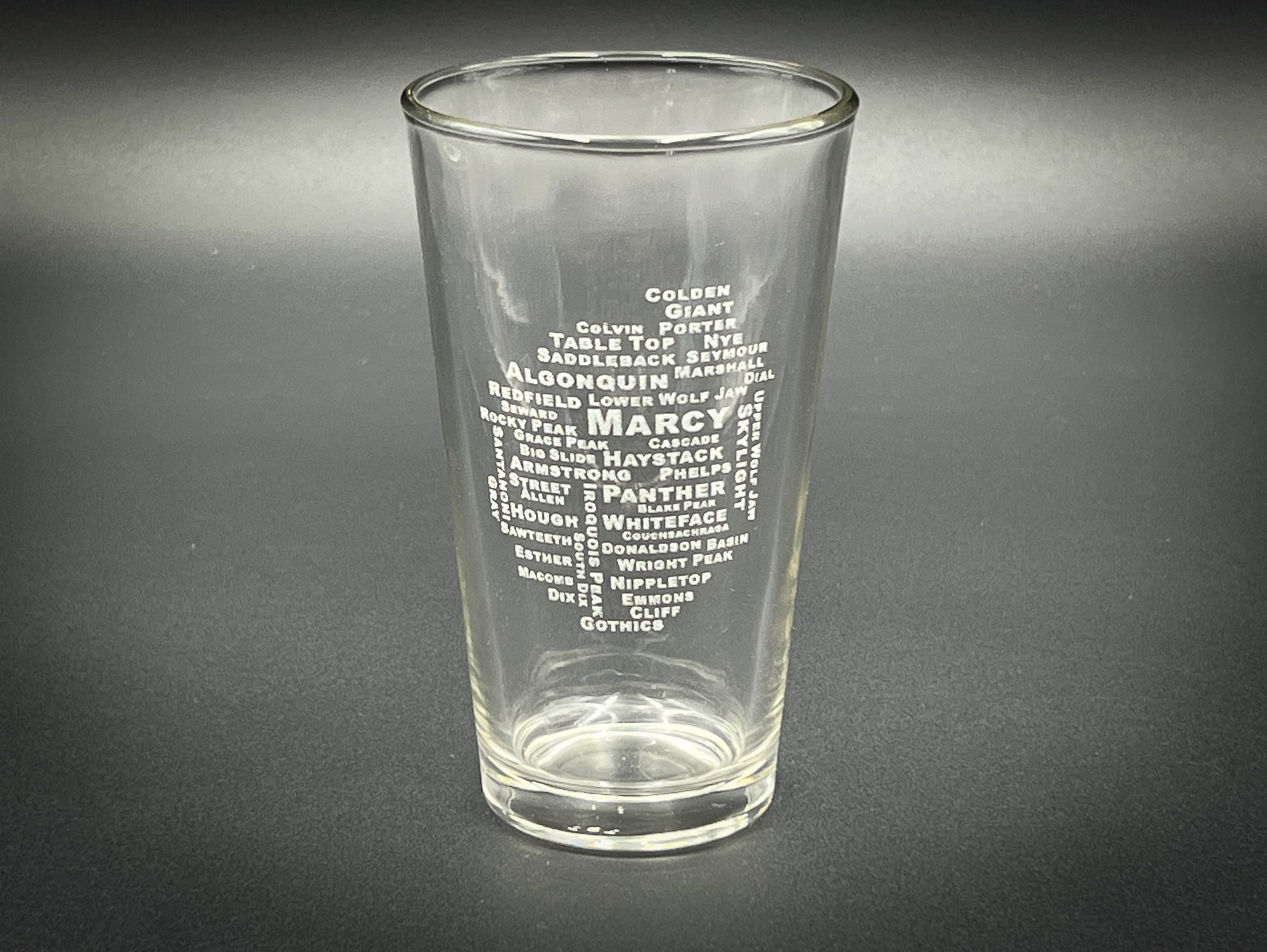 46 High Peaks of the Adirondacks Pint Glass