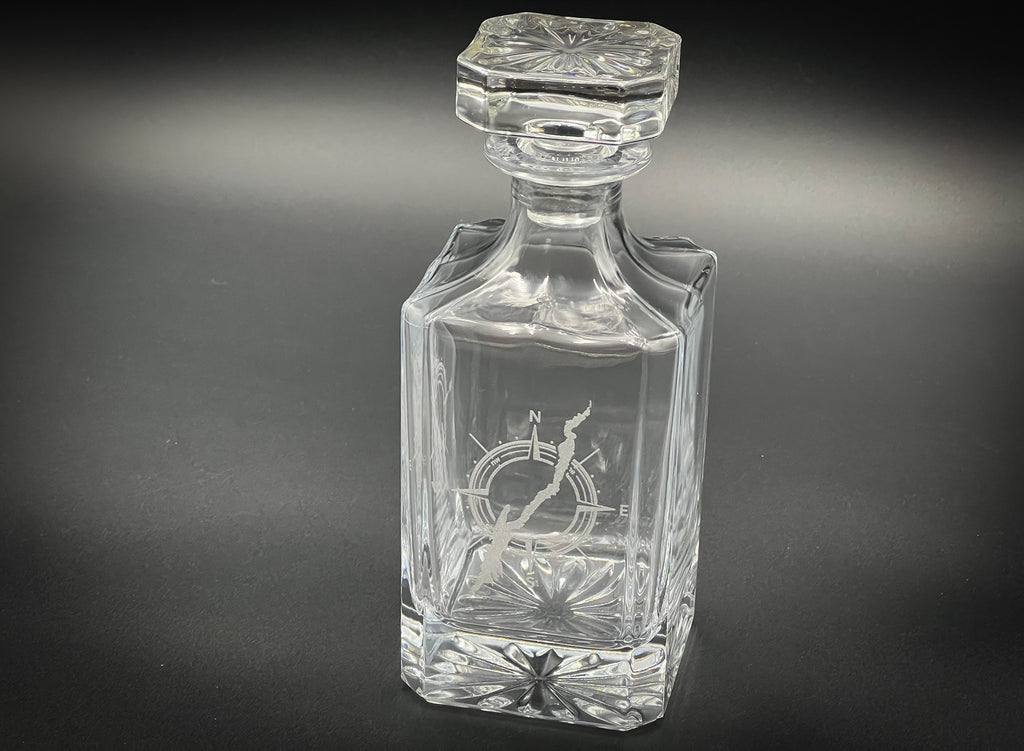 Lake George in a Compass- 750ml Whiskey Decanter