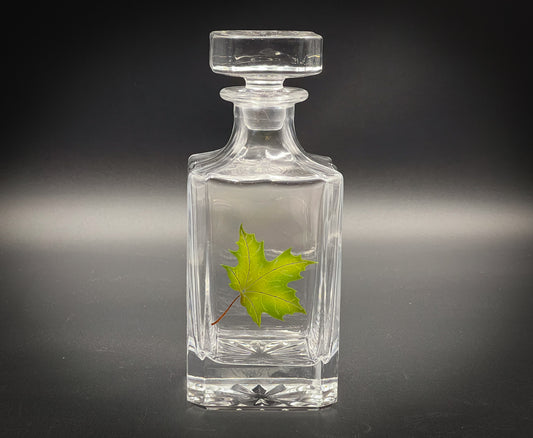Summer Maple Leaf Hand Painted - 750ml Whiskey Decanter