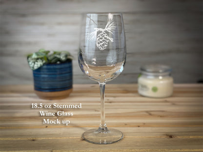 Pinecone - 18.5 oz Stemmed Wine Glass