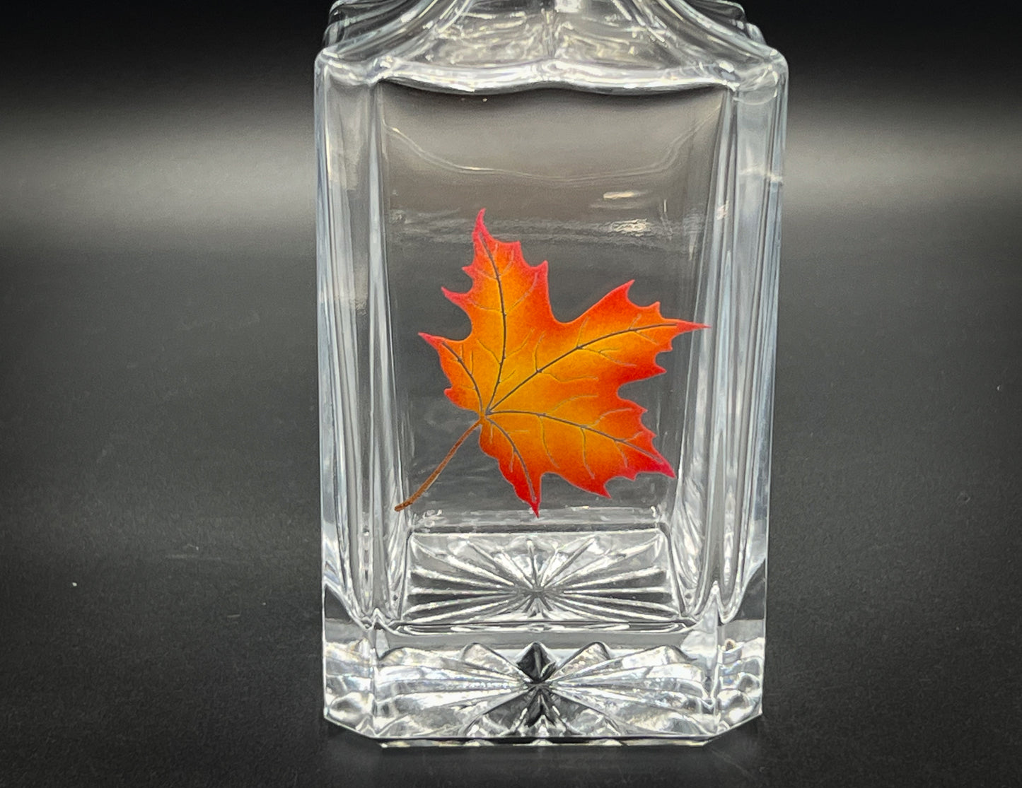 Fall Maple Leaf Hand Painted - 750ml Whiskey Decanter