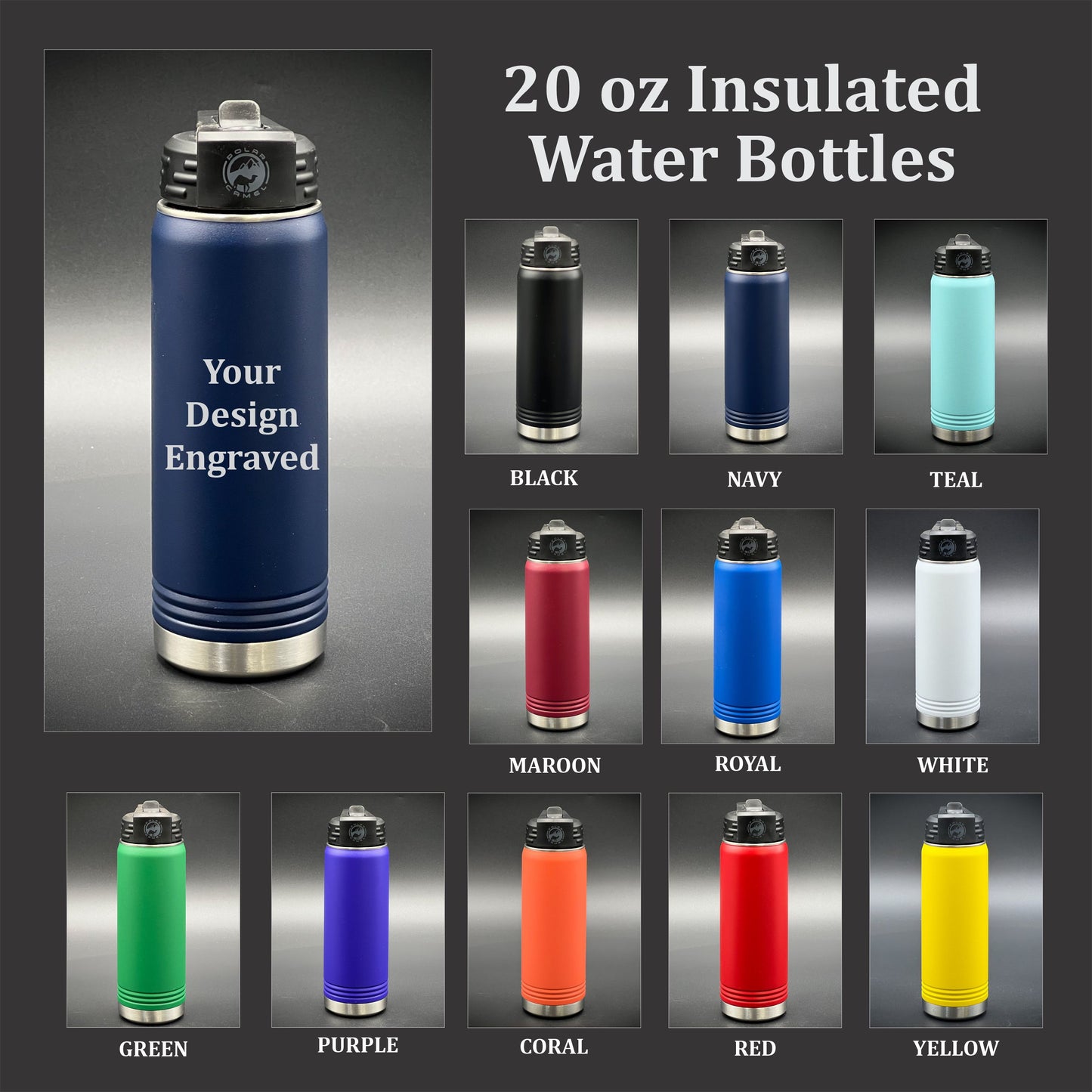 Blue Mountain Lake - 20 oz Insulated Water Bottle – Adirondack Etching