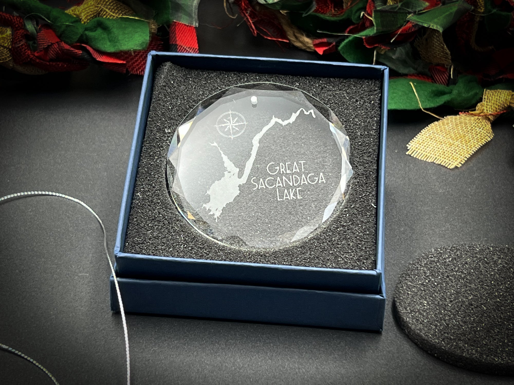 Great Sacandaga Lake New York Round Clear Glass Ornament