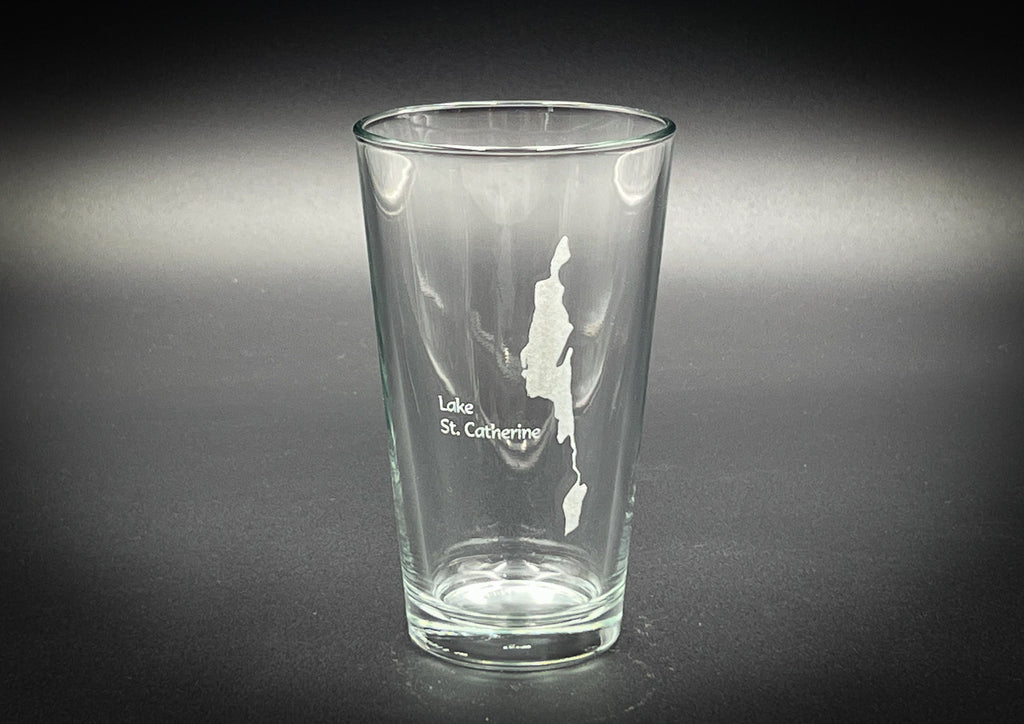 a shot glass with a map of st george on it