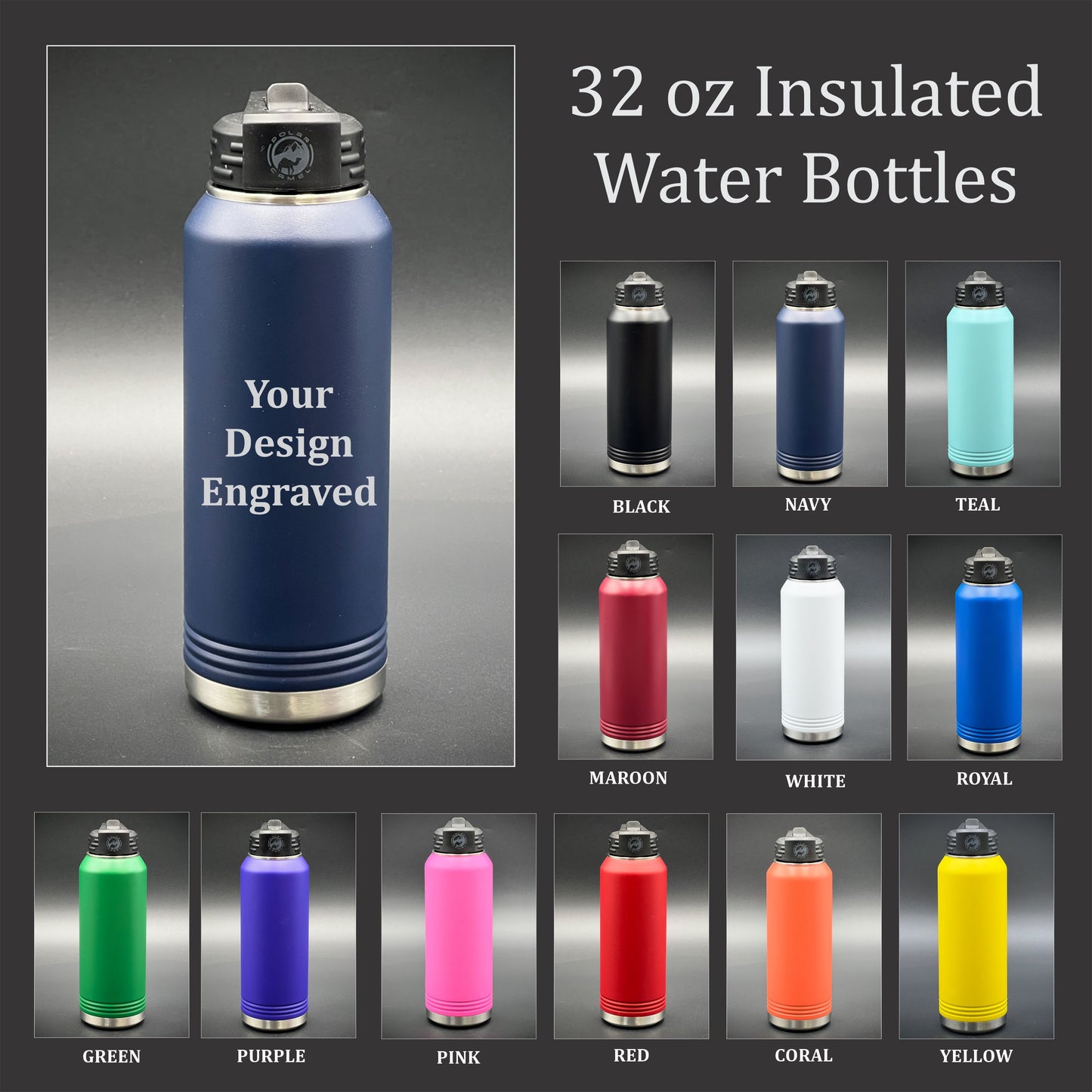 32oz Water Bottle, Insulated Water Bottles