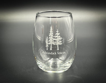 Adirondack Voices Trees  15 oz Stemless Wine Glass