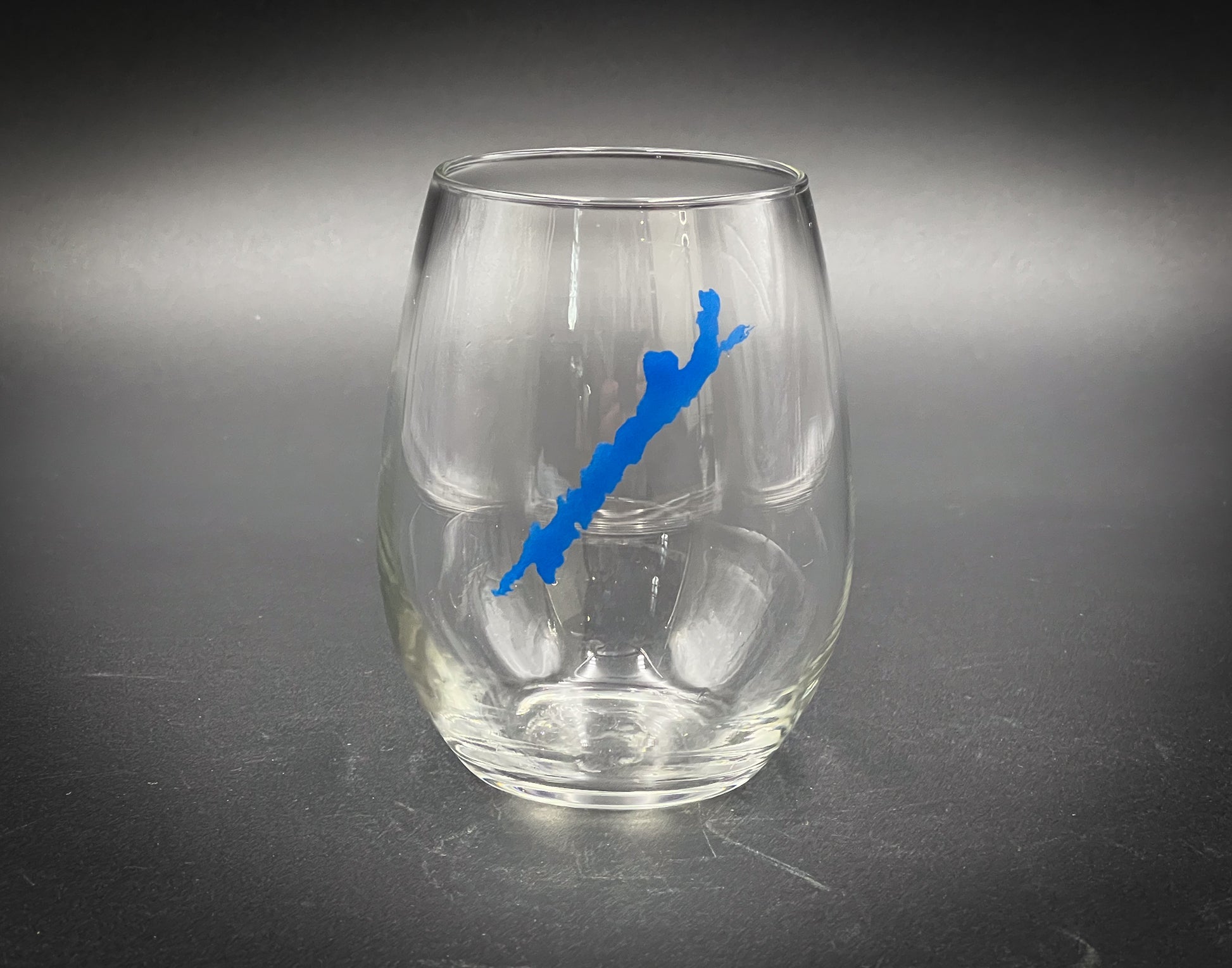 Hand Blown and Etched Glass - Stemless Wine Glass