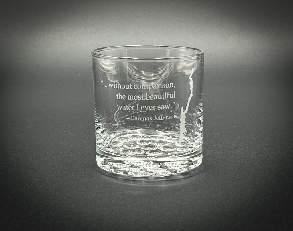 Lake George with Thomas Jefferson Quote   - 10.25 oz Rocks Glass