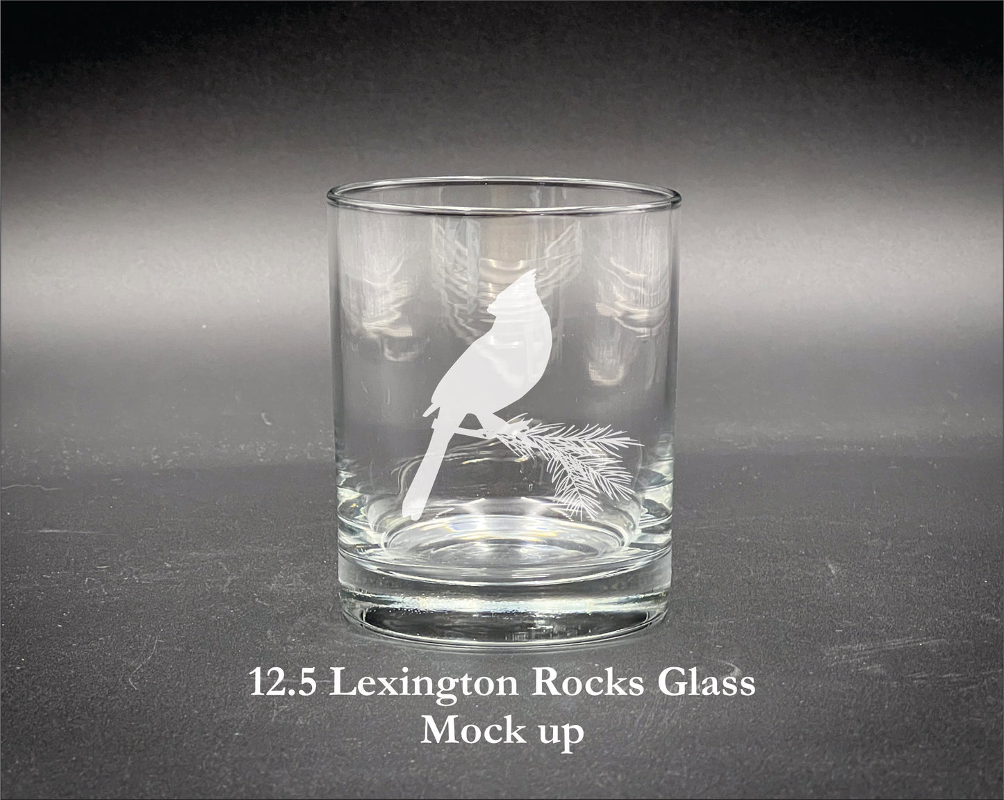 Cardinal on a Branch Laser Engraved Glassware