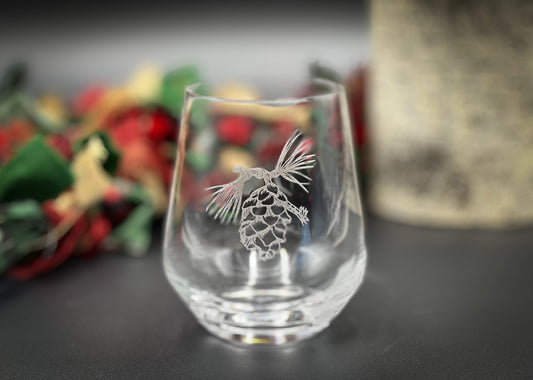 Clearance Sale! Pinecone Stolzle Crystal Rocks and Wine 13 oz
