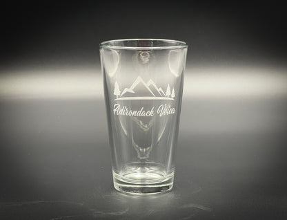 Adirondack Voices Mountains  Pint glass