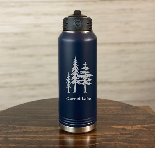 Trees with Garnet Lake 32 oz Insulated Water Bottle