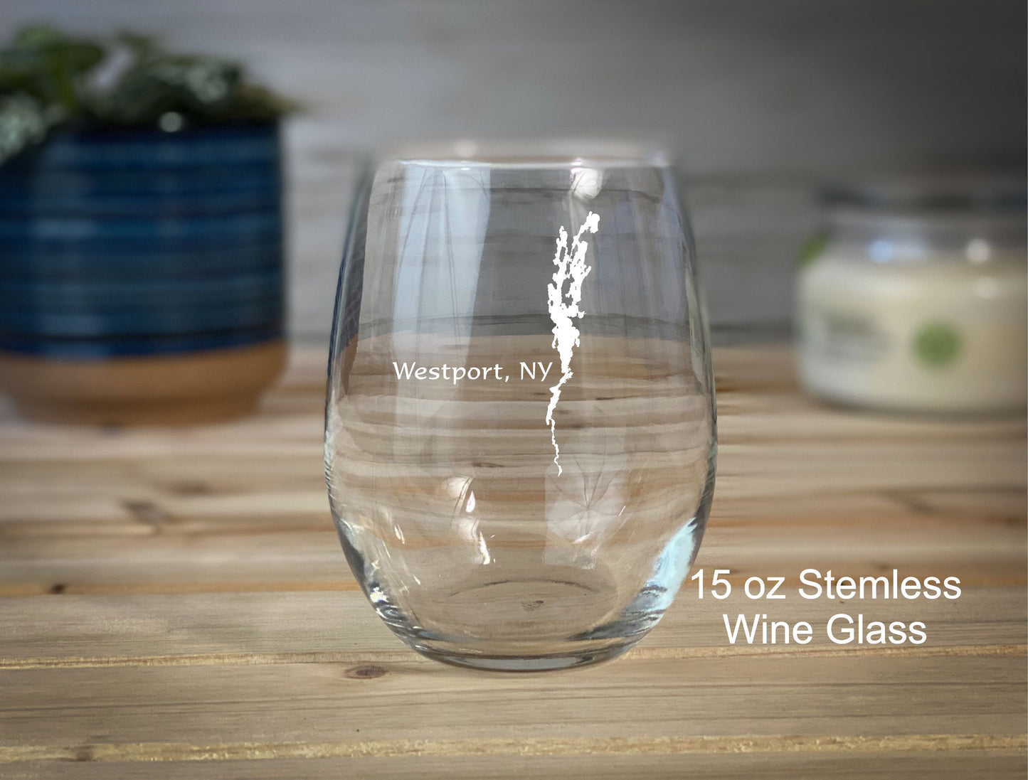 Bessboro Shop - Etched 15 oz Stemless Wine Glass