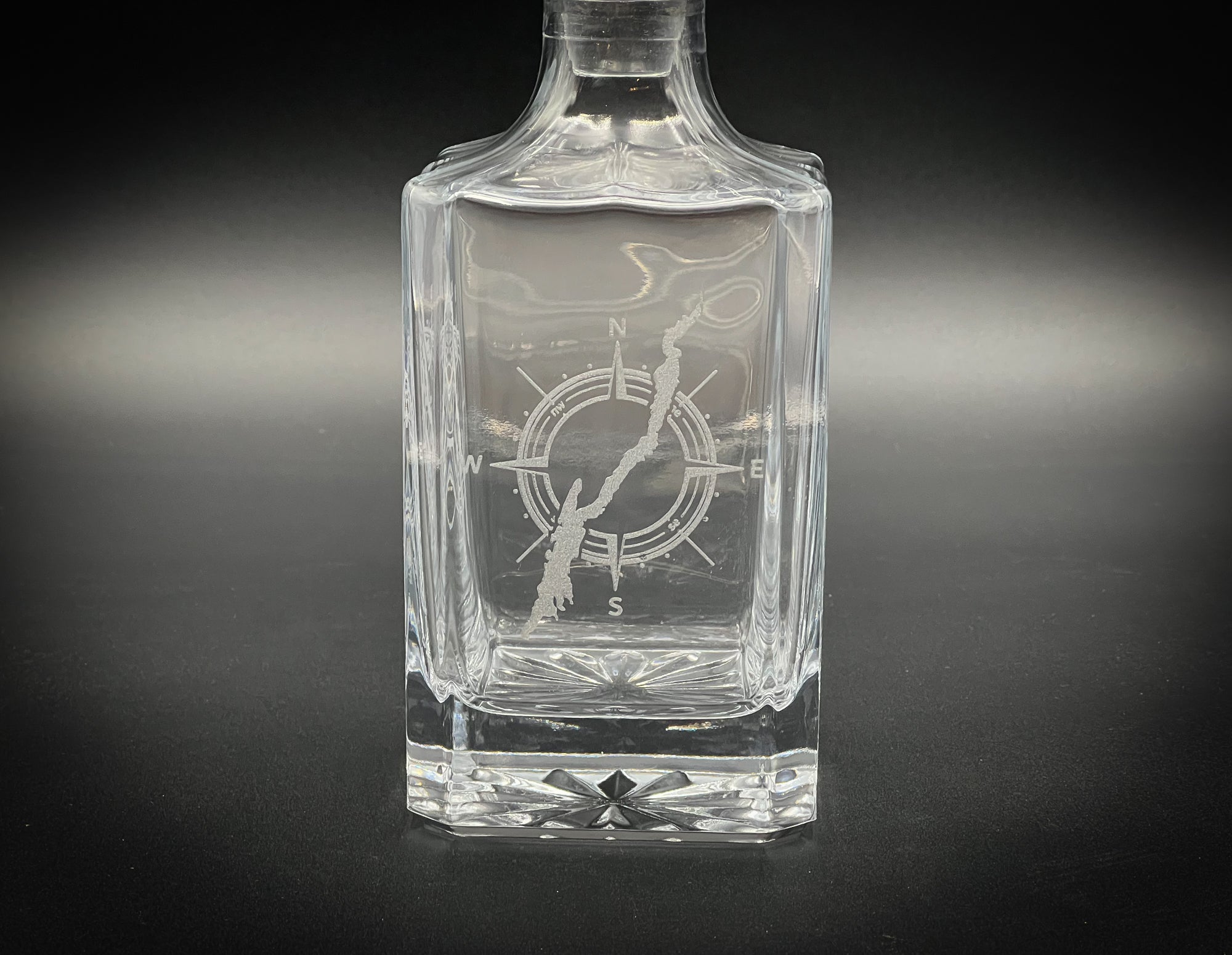 Lake George in a Compass- 750ml Whiskey Decanter