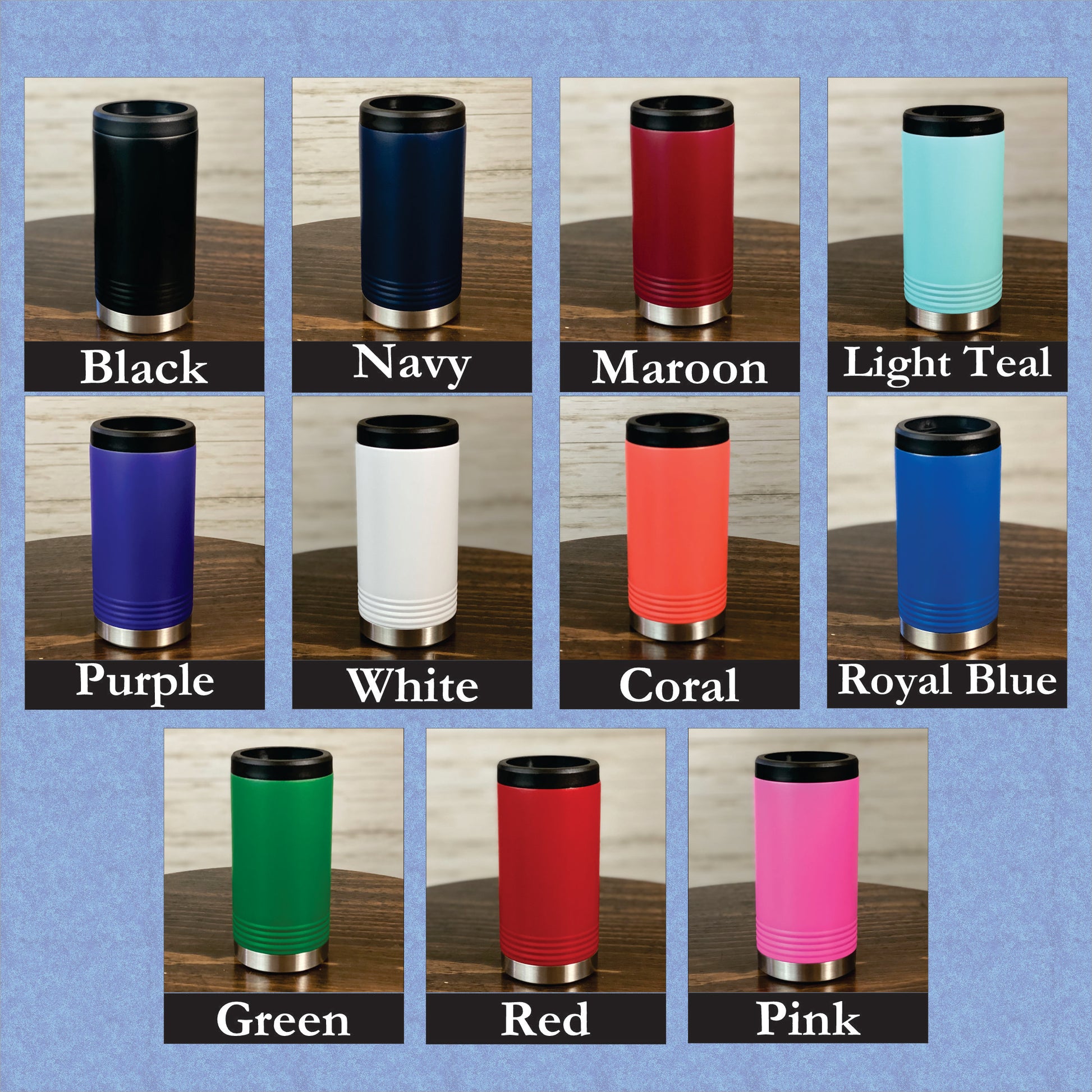 Maroon Insulated Slim Can Koozies - Customized with YOUR design