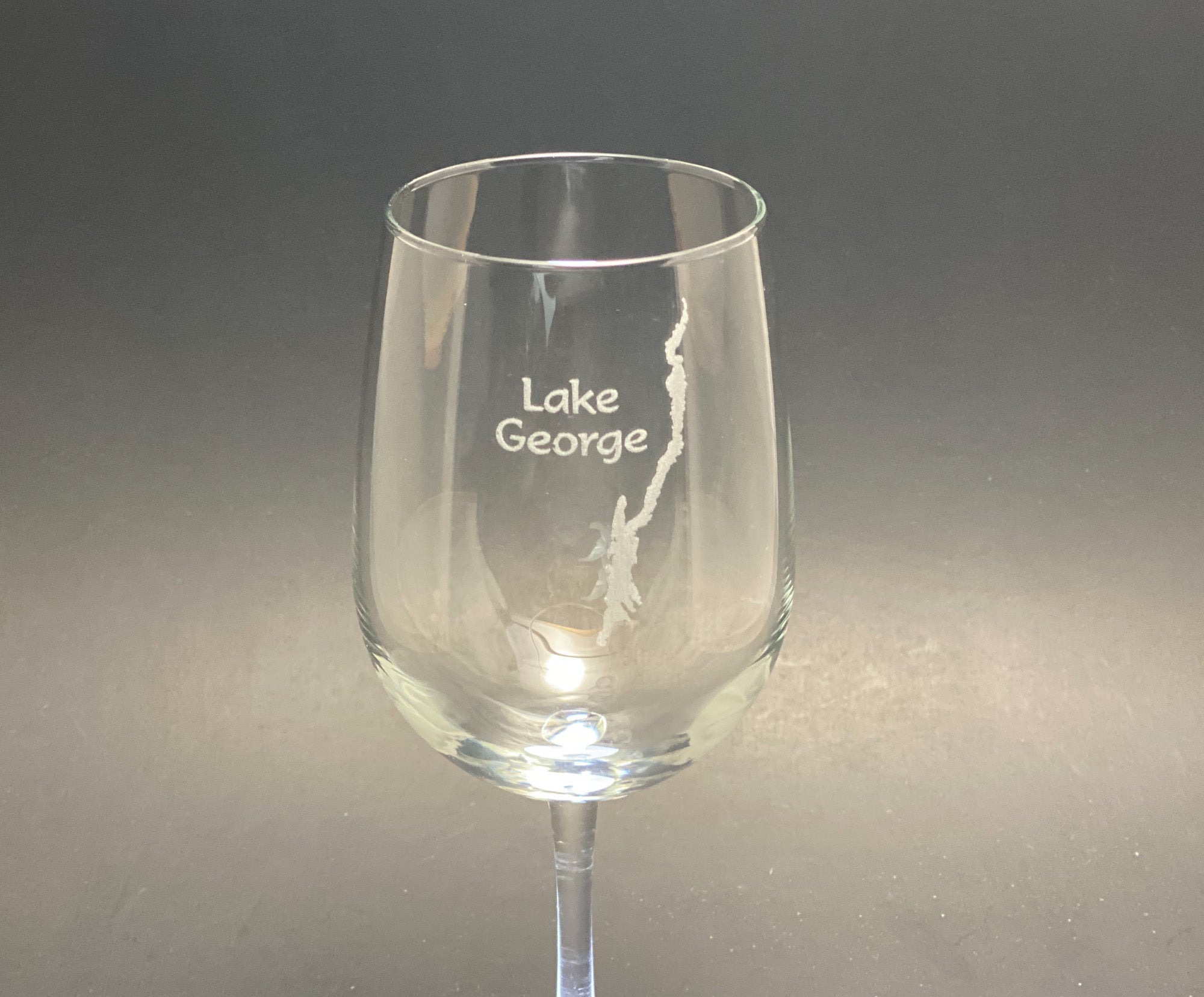 Lake George with Words - 19 oz Stemmed Wine Glass
